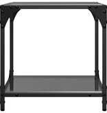 VidaXL Salontafels 2 st met zwart glazen blad 40x40x40 cm staal