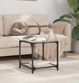 VidaXL Salontafel met zwart glazen blad 40x40x40 cm staal