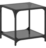 VidaXL Salontafel met zwart glazen blad 40x40x40 cm staal
