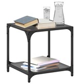VidaXL Salontafel met zwart glazen blad 40x40x40 cm staal