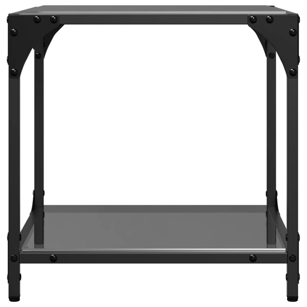 VidaXL Salontafel met zwart glazen blad 40x40x40 cm staal