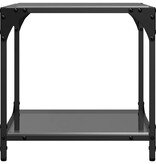 VidaXL Salontafel met zwart glazen blad 40x40x40 cm staal