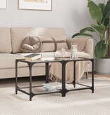 VidaXL Salontafels 2 st met transparant glazen blad 40x40x40 cm staal