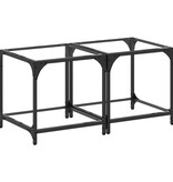 VidaXL Salontafels 2 st met transparant glazen blad 40x40x40 cm staal