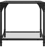 VidaXL Salontafels 2 st met transparant glazen blad 40x40x40 cm staal
