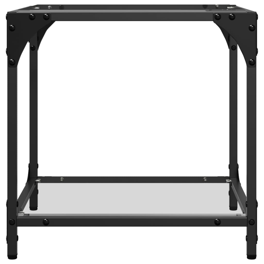 VidaXL Salontafels 2 st met transparant glazen blad 40x40x40 cm staal