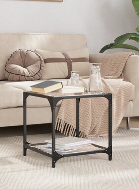 VidaXL Salontafel met transparant glazen blad 40x40x40 cm staal