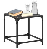 VidaXL Salontafel met zwart glazen blad 40x40x40 cm staal