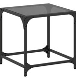 VidaXL Salontafel met zwart glazen blad 40x40x40 cm staal