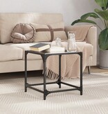 VidaXL Salontafel met zwart glazen blad 40x40x40 cm staal