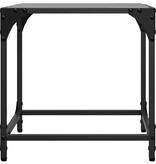 VidaXL Salontafel met zwart glazen blad 40x40x40 cm staal