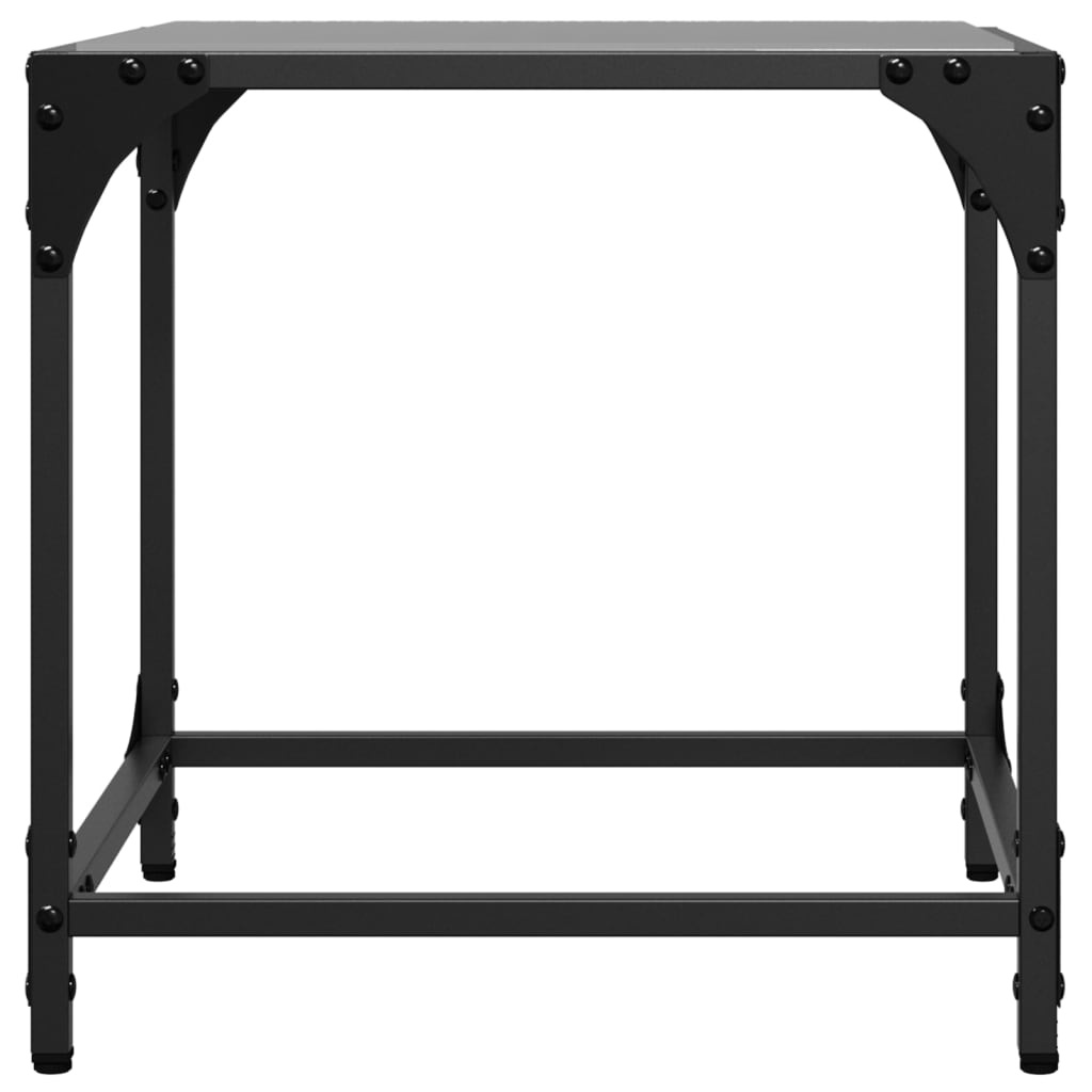 VidaXL Salontafel met zwart glazen blad 40x40x40 cm staal