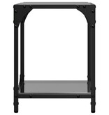 VidaXL Salontafels 2 st met zwart glazen blad 30x30x40 cm staal