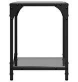 VidaXL Salontafels 2 st met zwart glazen blad 30x30x40 cm staal
