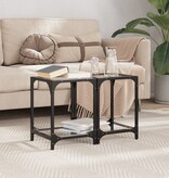 VidaXL Salontafels 2 st met transparant glazen blad 30x30x40 cm staal