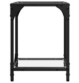 VidaXL Salontafels 2 st met transparant glazen blad 30x30x40 cm staal