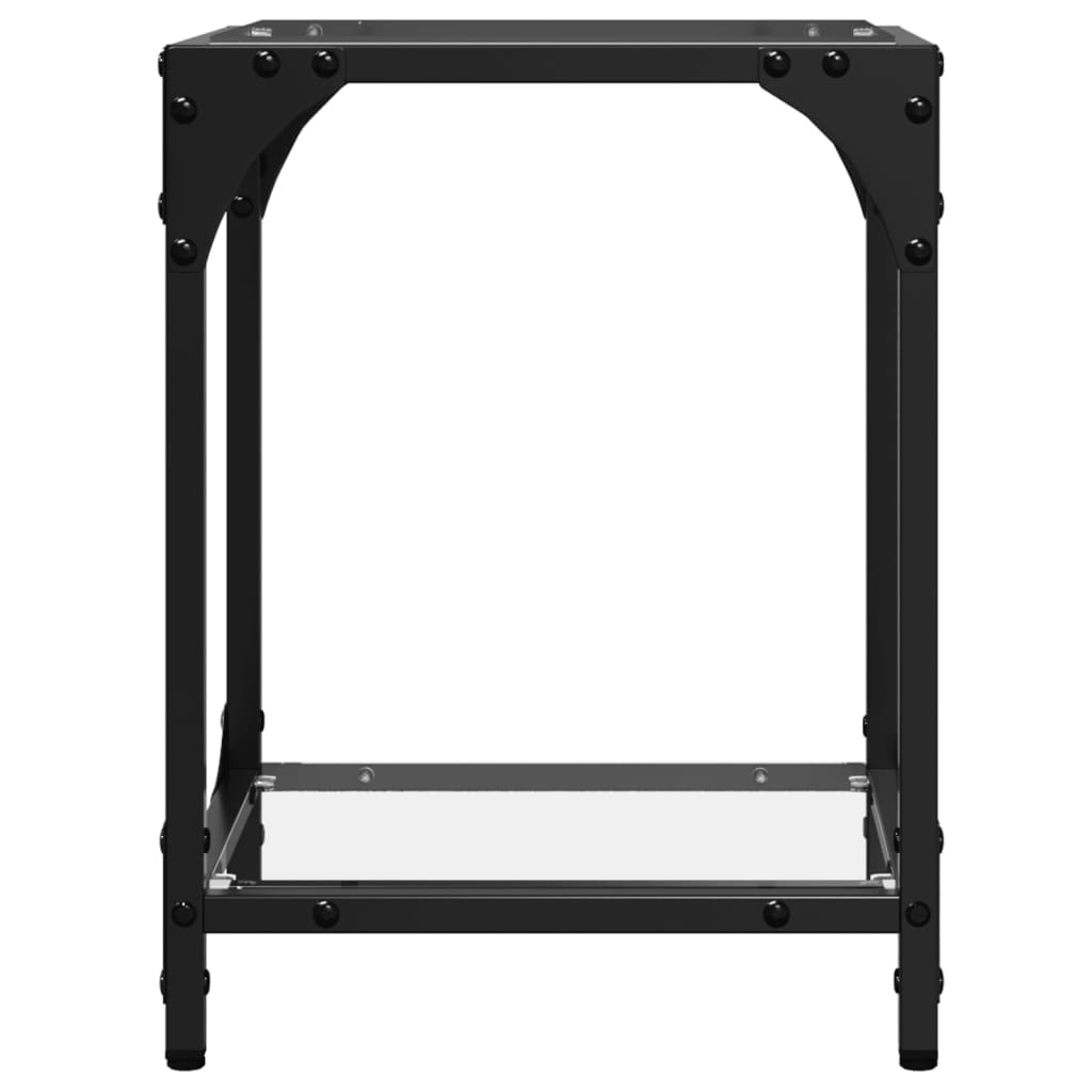 VidaXL Salontafels 2 st met transparant glazen blad 30x30x40 cm staal