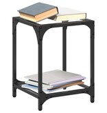 VidaXL Salontafel met transparant glazen blad 30x30x40 cm staal