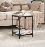 VidaXL Salontafel met transparant glazen blad 30x30x40 cm staal