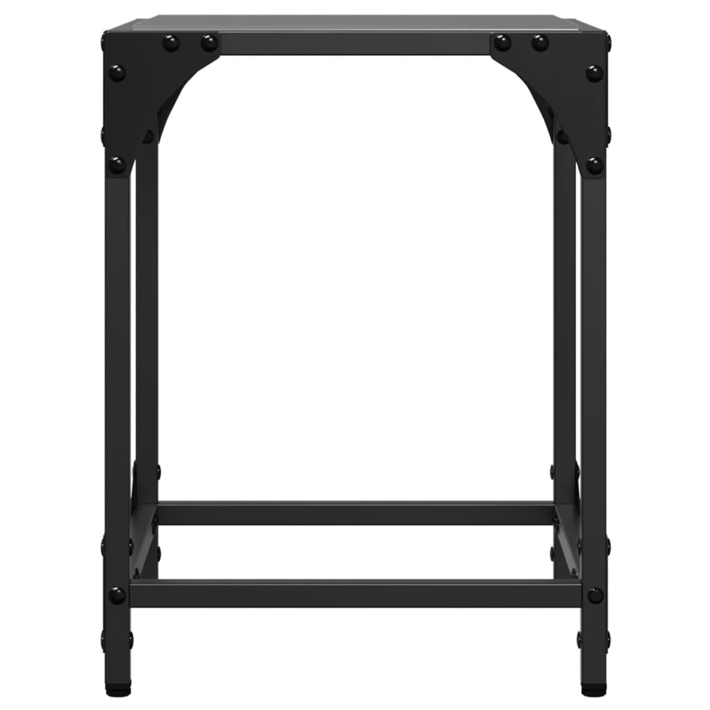 VidaXL Salontafels 2 st met zwart glazen blad 30x30x40 cm staal