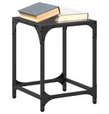 VidaXL Salontafel met zwart glazen blad 30x30x40 cm staal