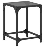 VidaXL Salontafel met zwart glazen blad 30x30x40 cm staal