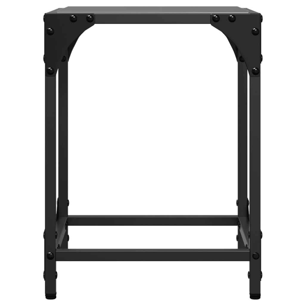 VidaXL Salontafel met zwart glazen blad 30x30x40 cm staal