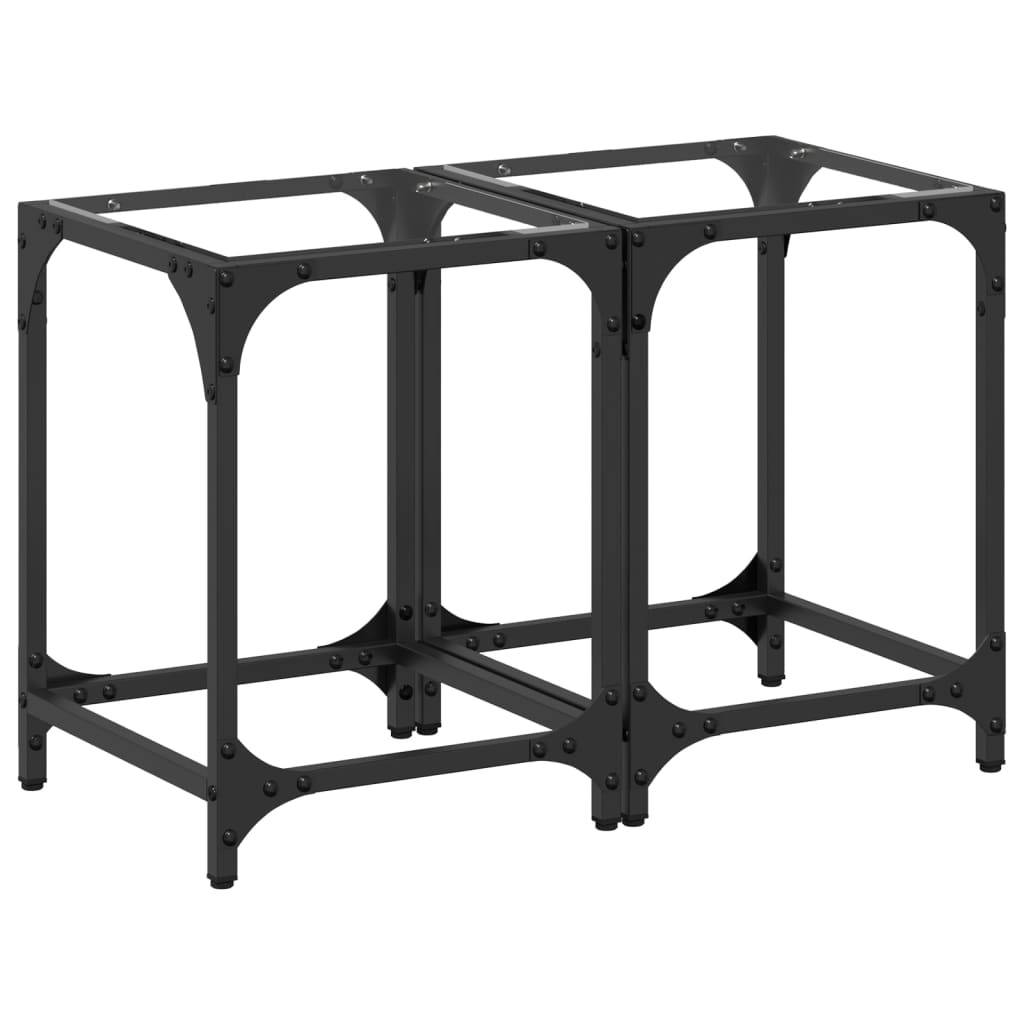 VidaXL Salontafels 2 st met transparant glazen blad 30x30x40 cm staal