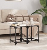 VidaXL Salontafels 2 st met transparant glazen blad 30x30x40 cm staal