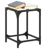 VidaXL Salontafel met transparant glazen blad 30x30x40 cm staal