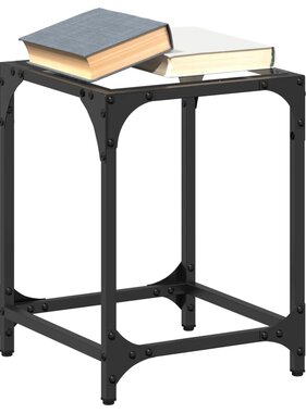 VidaXL Salontafel met transparant glazen blad 30x30x40 cm staal