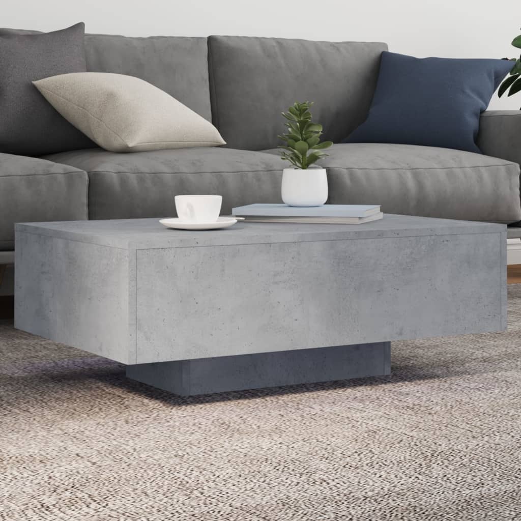 VidaXL Salontafel met LED-verlichting 85x55x31 cm betongrijs