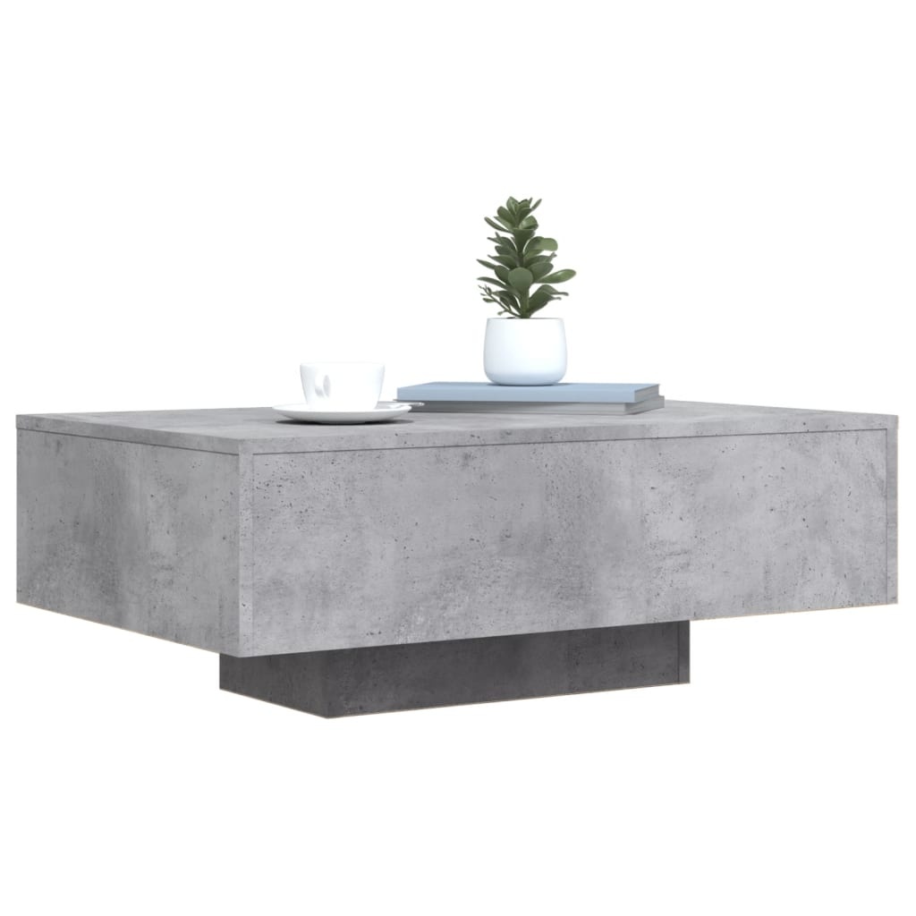 VidaXL Salontafel met LED-verlichting 85x55x31 cm betongrijs