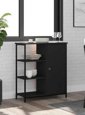 VidaXL Dressoir 70x30x80 cm bewerkt hout zwart