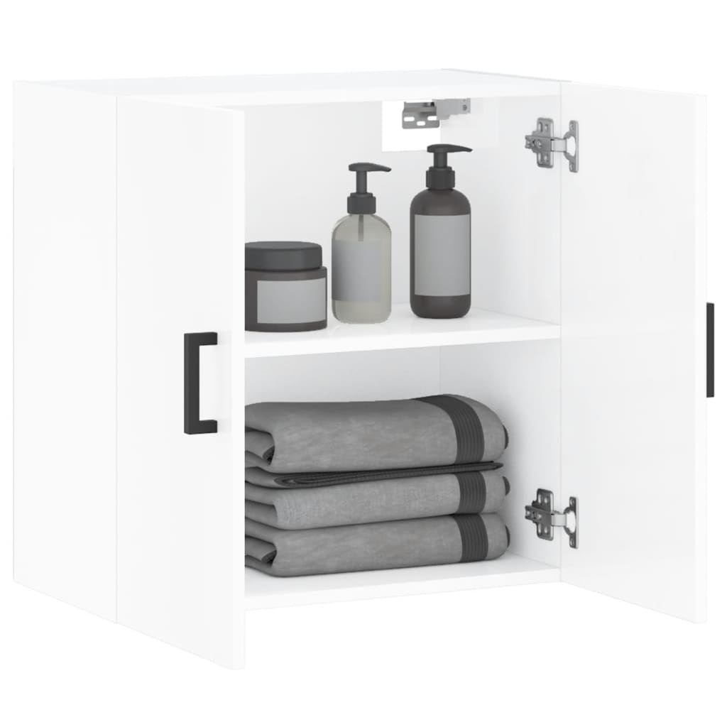 VidaXL Wandkast 60x31x60 cm bewerkt hout hoogglans wit