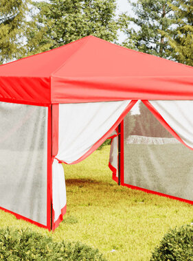 VidaXL Partytent inklapbaar met zijwanden 3x3 m rood
