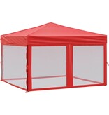 VidaXL Partytent inklapbaar met zijwanden 3x3 m rood