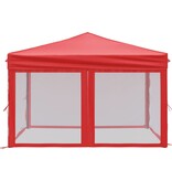 VidaXL Partytent inklapbaar met zijwanden 3x3 m rood