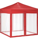 VidaXL Partytent inklapbaar met zijwanden 2x2 m rood
