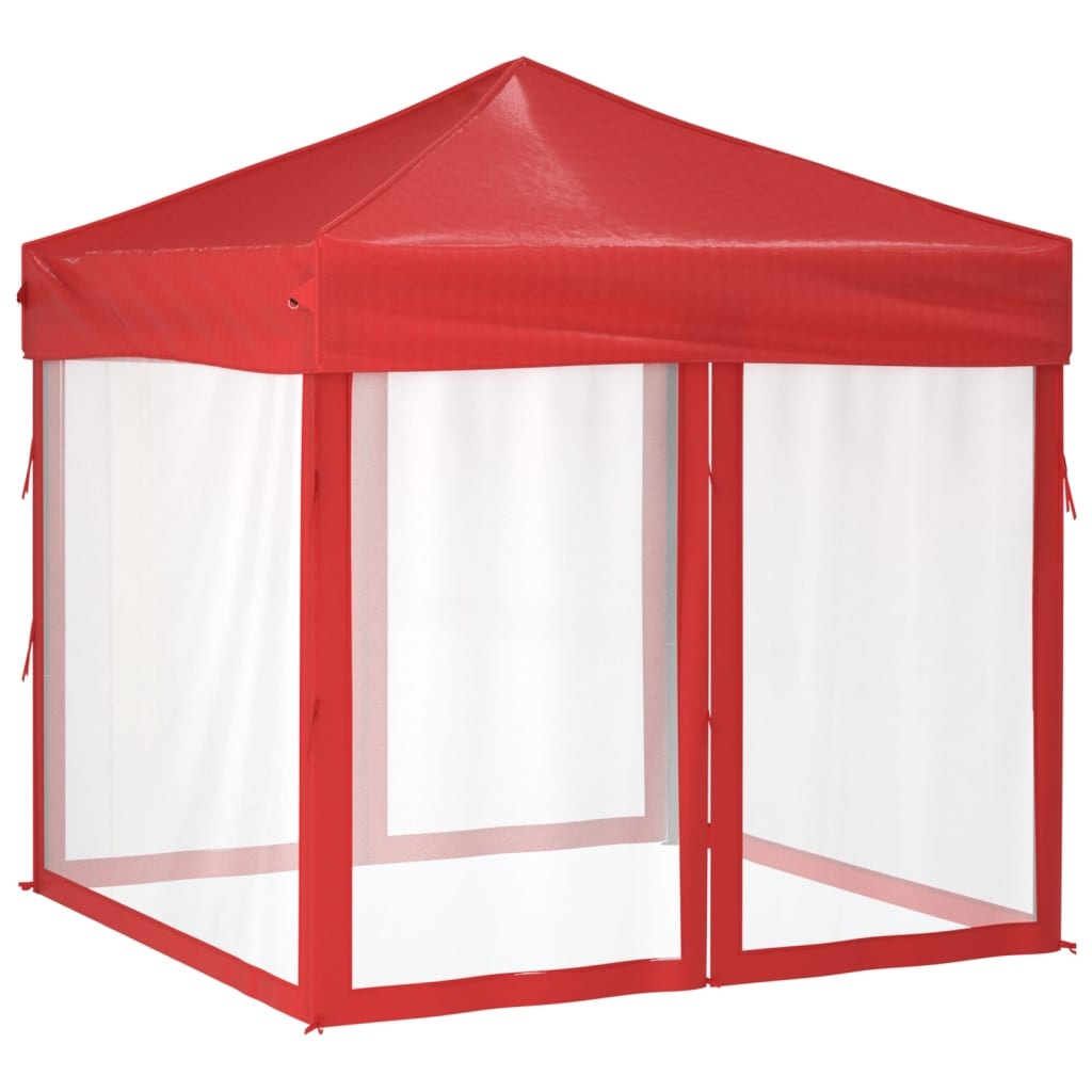 VidaXL Partytent inklapbaar met zijwanden 2x2 m rood