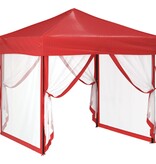 VidaXL Partytent inklapbaar met zijwanden 2x2 m rood