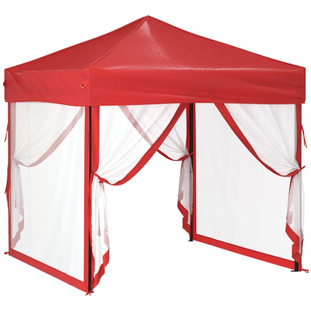 VidaXL Partytent inklapbaar met zijwanden 2x2 m rood