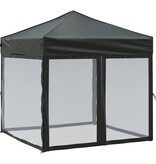 VidaXL Partytent inklapbaar met zijwanden 2x2 m zwart