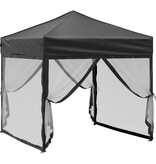 VidaXL Partytent inklapbaar met zijwanden 2x2 m zwart