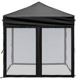 VidaXL Partytent inklapbaar met zijwanden 2x2 m zwart