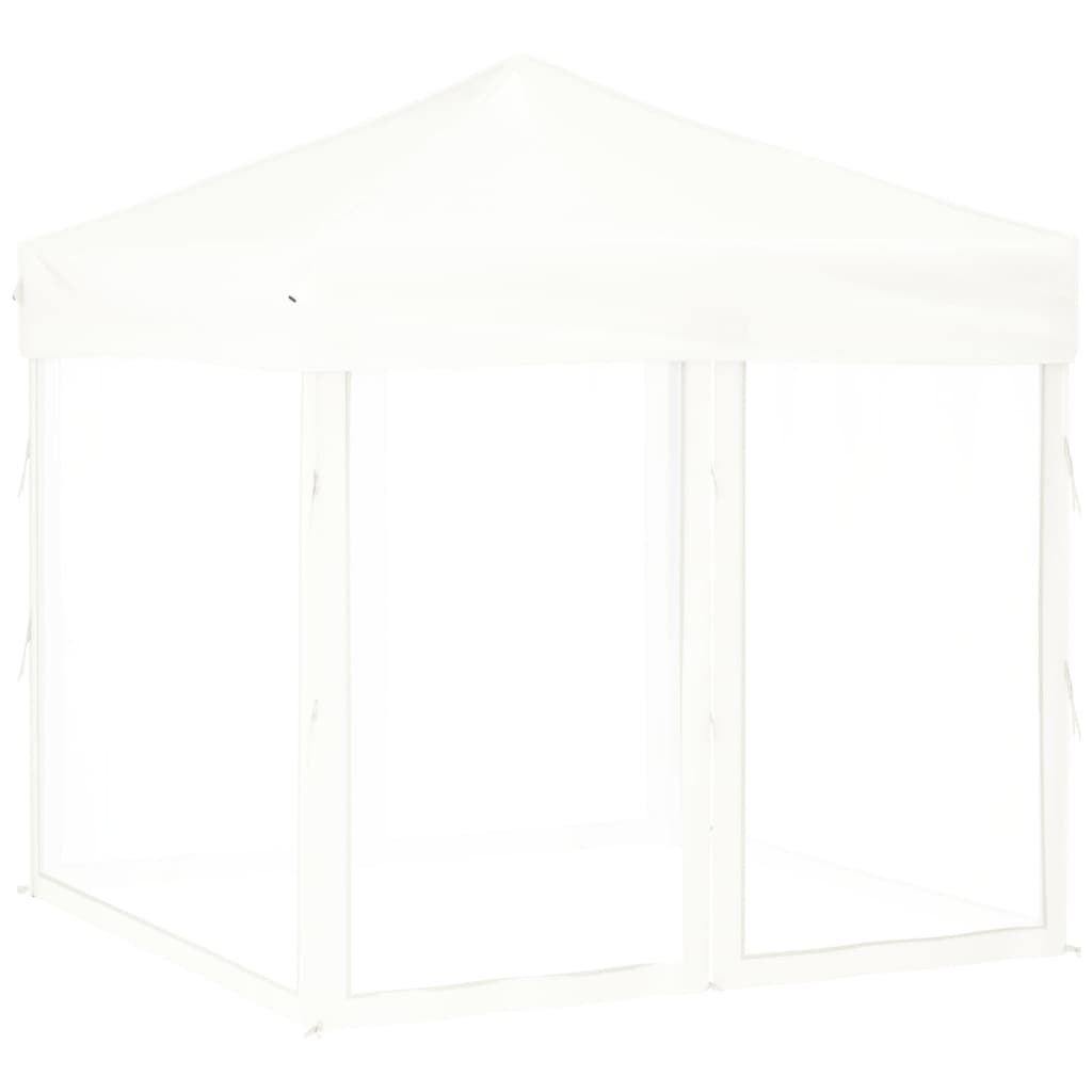 VidaXL Partytent inklapbaar met zijwanden 2x2 m wit