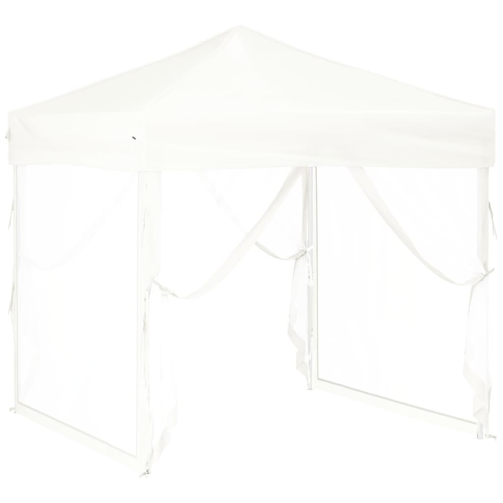 VidaXL Partytent inklapbaar met zijwanden 2x2 m wit