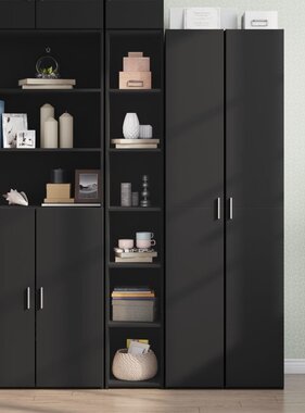 VidaXL Hoge kast 30x41x185 cm bewerkt hout zwart