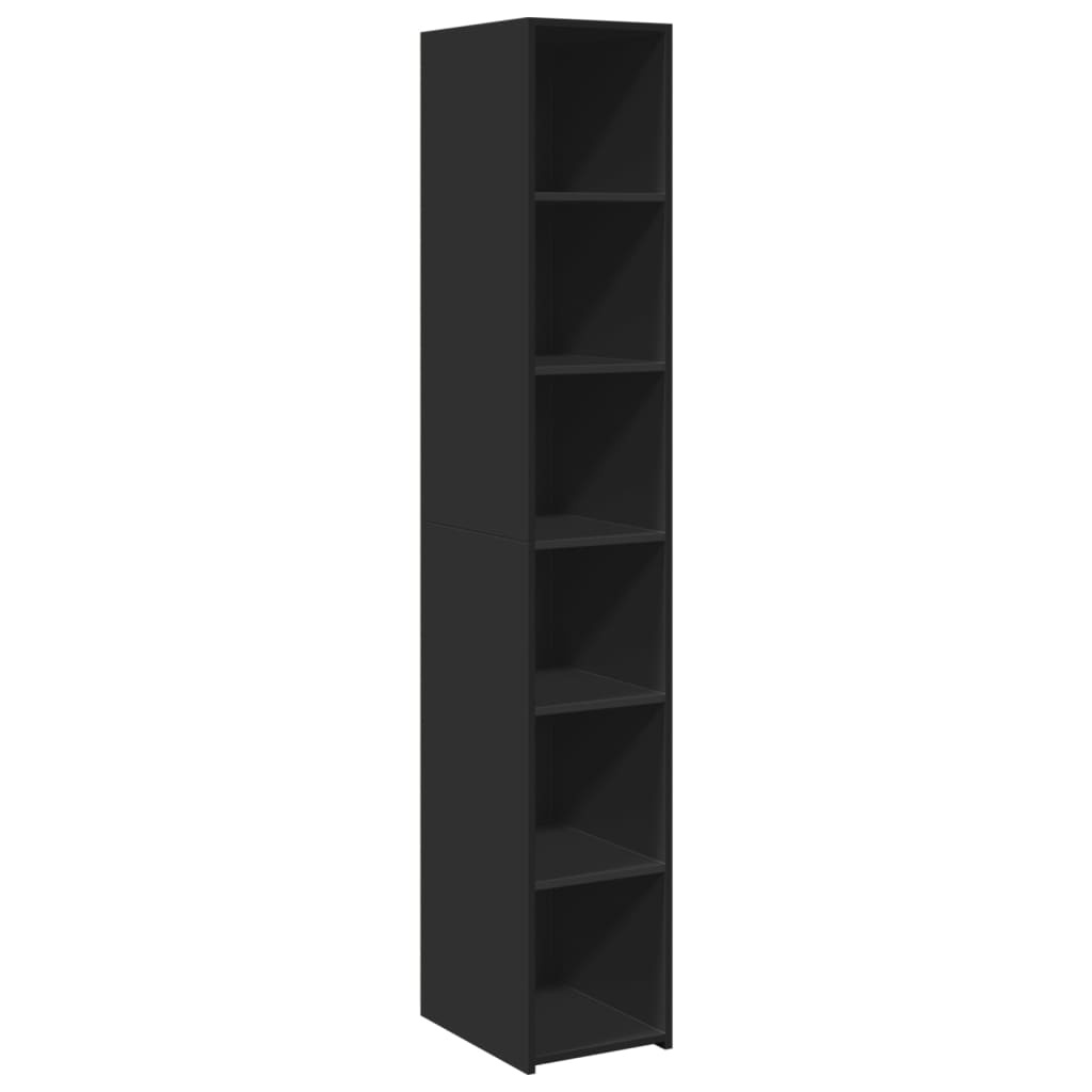 VidaXL Hoge kast 30x41x185 cm bewerkt hout zwart