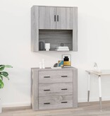 VidaXL Wandkast 80x33x80 cm bewerkt hout grijs sonoma eikenkleurig
